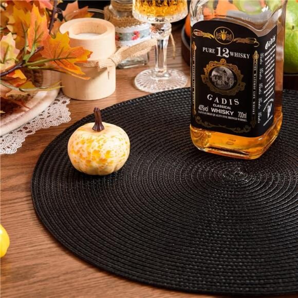 Round Braided Placemats 15 Inch Round Table Mats for Dining Tables - Picture 2 of 7